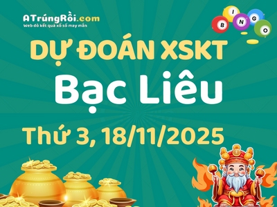 Dự đoán Soi cầu Xổ số Bạc Liêu 18/11/2025 (Thứ 3 - 18/11)