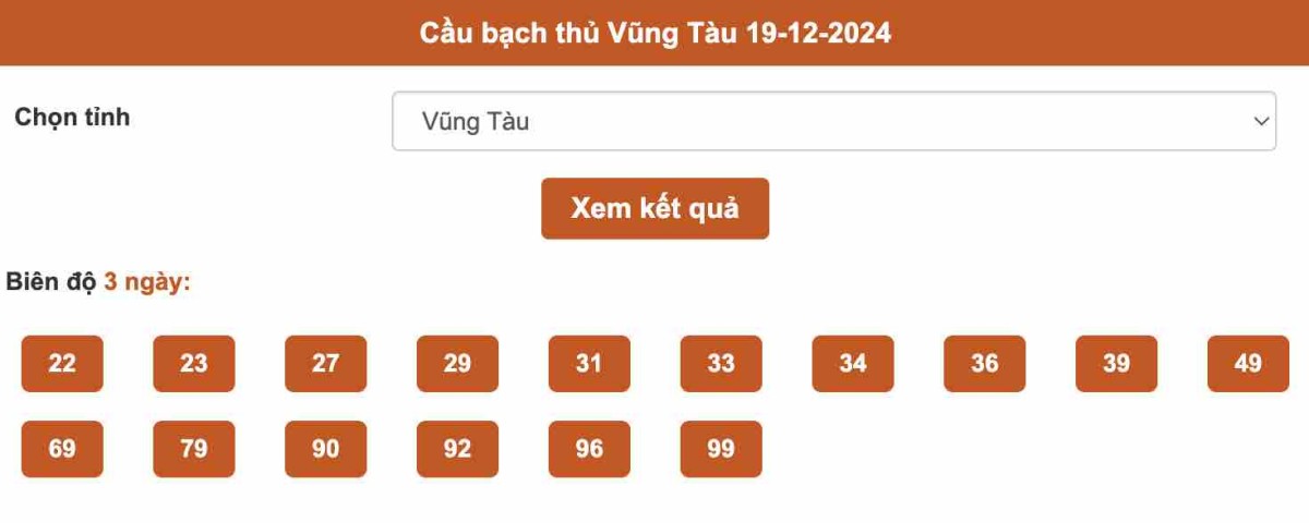 Cầu bạch thủ Vũng Tàu 19-12-2024